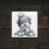 Launischer blauer Bär-Weihnachtsmagnet Magnet
