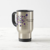 Launischer Blumenbaum mit Spruch Reisebecher (Vorderseite Links)