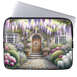 Launischer Cottage-Gartenweg Laptopschutzhülle