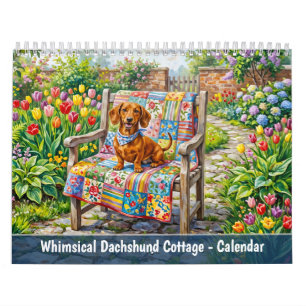 Launischer Dachshund-Cottage Kalender