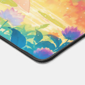 Launischer Dunkler Axolotl Regenbogen Wald Teich Schreibtischunterlage (Ecke)