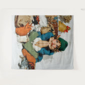 Launischer Elf zwischen Geschenktaschen Wandteppich (Vorderseite (Horizontal))