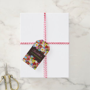 Launischer Frühlingsblumengarten Geburtstagsfeier Geschenkanhänger