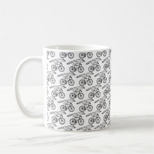 Launischer Fuchs auf Fahrrad Kunstprint Kaffeetasse