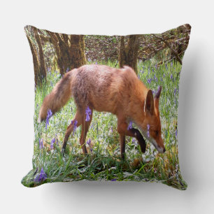 Launischer Fuchs Florale Glockenblumen Waldszene K Kissen