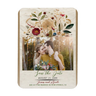 Launischer Garten Gepresste Blumen Boheme Hochzeit Magnet