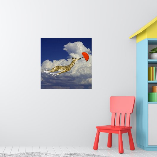 Launischer Giraffe Regenschirm Flieg Mit Mir Poste Poster (Kinderzimmer 1)