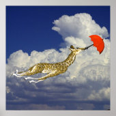 Launischer Giraffe Regenschirm Flieg Mit Mir Poste Poster (Vorne)