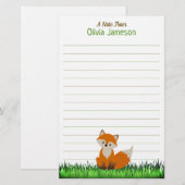 Launischer Kindername FOX Lined Schreibwaren Briefpapier (Vorne/Hinten)
