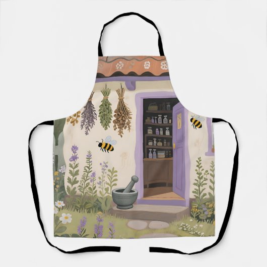 Launischer Kräutergarten Cottage Schürze (Vorderseite)