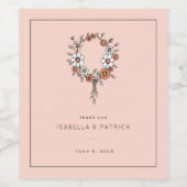 Launischer Pfingstrosen-Blumenkranz Weinetikett (Einzelnes Label)