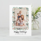 Launischer Rahmen und Bogen | Frohe Weihnachten Fo (Stehend Vorderseite)