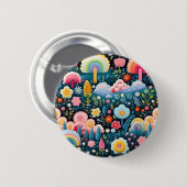 Launischer Regenbogen-Garten Blumige Fantasie-Must Button (Vorne & Hinten)