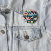 Launischer Regenbogen-Garten Blumige Fantasie-Must Button (Beispiel)