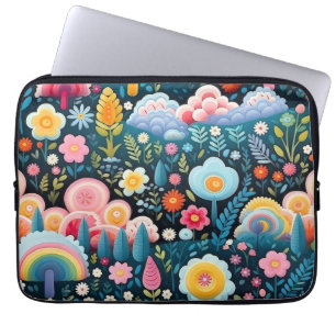Launischer Regenbogen-Garten Blumige Fantasie-Must Laptopschutzhülle