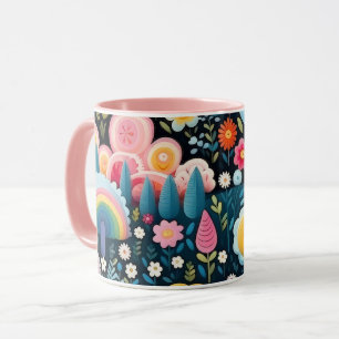 Launischer Regenbogen-Garten Blumige Fantasie-Must Tasse
