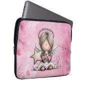 Launischer rosa Weihnachtsengel Laptopschutzhülle (Vorne Rechts)