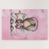 Launischer rosa Weihnachtsengel Puzzle (Horizontal)