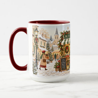 Launischer Schneetag auf dem europäischen Weihnach Tasse