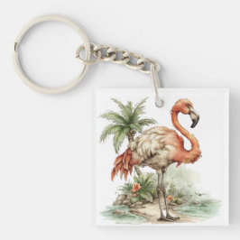LAUNISCHER SOMMER FLAMINGO UND DELPHIN SCHLÜSSELANHÄNGER