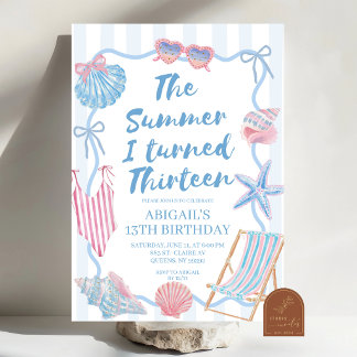 Launischer Sommer Ich wurde dreizehn TEEN Geburtst Einladung