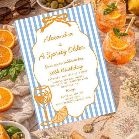 Launischer Spritzer Älterer Aperol Spritzer Geburt Einladung