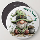 Launischer St. Patrick's Day Gnom Button (Vorne & Hinten)
