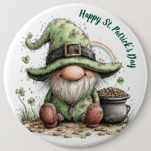 Launischer St. Patrick's Day Gnom Button