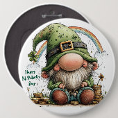 Launischer St. Patrick's Day Gnom Button (Vorne & Hinten)