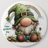Launischer St. Patrick's Day Gnom Button (Vorderseite)