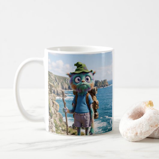 Launischer Süßer Fluffiger Wanderer Kaffeetasse (Mit Donut)