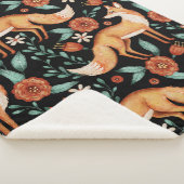 Launischer Wald Fuchs & Blumenmuster Sherpadecke (3/4)