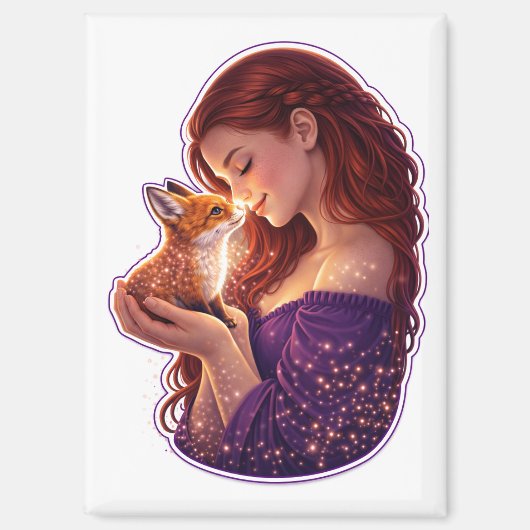 Launischer Wald Fuchs Magnet (Vorderseite)