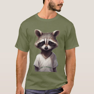 Launischer Waschbär in einem lustigen Hemd T-Shirt