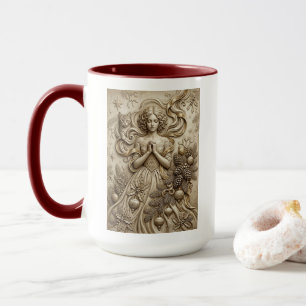 Launischer Weihnachtskatzen-Winter-Mädchen-Kunstbe Tasse