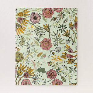 Launischer Wildblumengarten & Hummel-Muster Puzzle