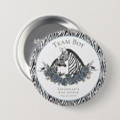 Launischergotisch Zebrasafari-Team Junge Französis Button (Vorne & Hinten)