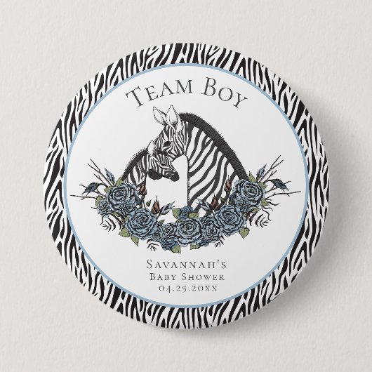 Launischergotisch Zebrasafari-Team Junge Französis Button (Vorderseite)