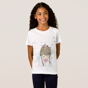 Launisches-Bär-auf-Fahrrad-Mädchen-T-Shirt T-Shirt
