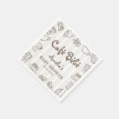 Launisches Café Bebe Brown Stripe Babyparty Serviette (Ecke)