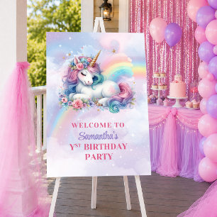 Launisches Einhorn Rosa Lila Mädchen Geburtstags W Poster