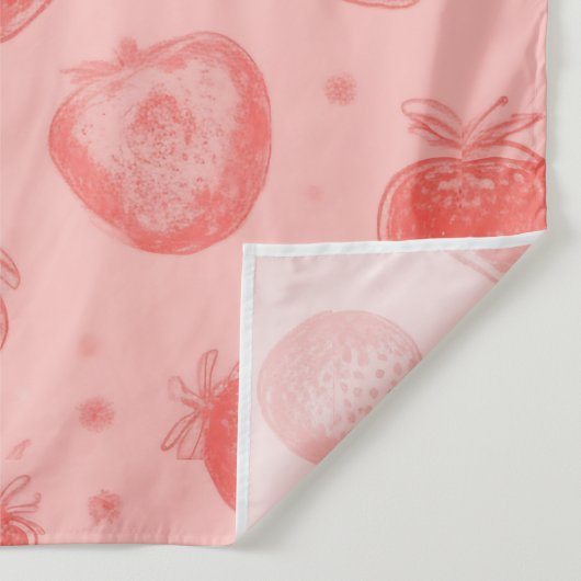 launisches Erdbeermuster auf Rosa Wandteppich (Detail)