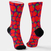Launisches Erdbeermuster Gothic Vampir Rot Socken (Gewinkelt)