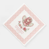 Launisches Feenmädchen 6. Geburtstag Rosa Blumen Serviette (Ecke)