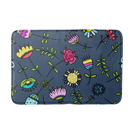 Launisches florales Muster Art Design Badematte (Vorderseite)