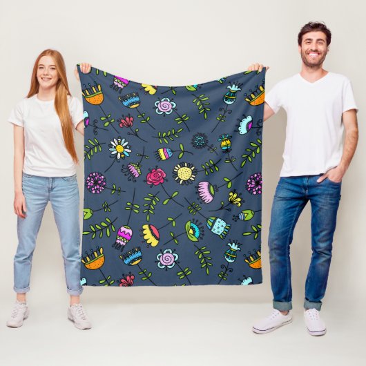 Launisches florales Muster Art Design Fleecedecke (Beispiel)