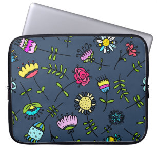 Launisches florales Muster Art Design Laptopschutzhülle