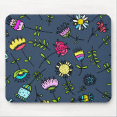 Launisches florales Muster Art Design Mousepad (Vorne)