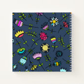 Launisches florales Muster Art Design Notizblock (Rückseite)