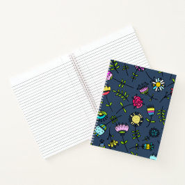 Launisches florales Muster Art Design Notizblock